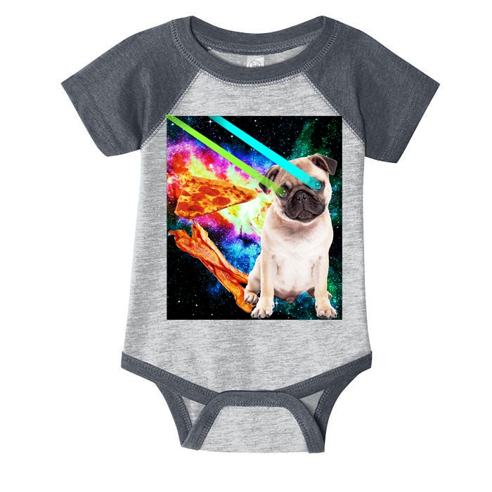 Space Hunger Pug Laser Pizza Bacon Infant Baby Jersey Bodysuit