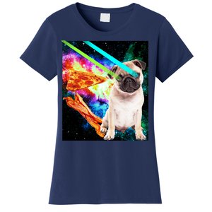 Space Hunger Pug Laser Pizza Bacon Women's T-Shirt