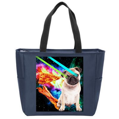 Space Hunger Pug Laser Pizza Bacon Zip Tote Bag