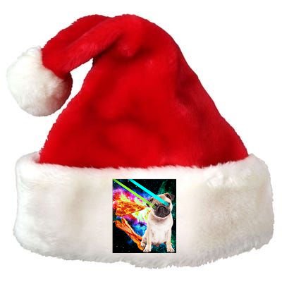 Space Hunger Pug Laser Pizza Bacon Premium Christmas Santa Hat