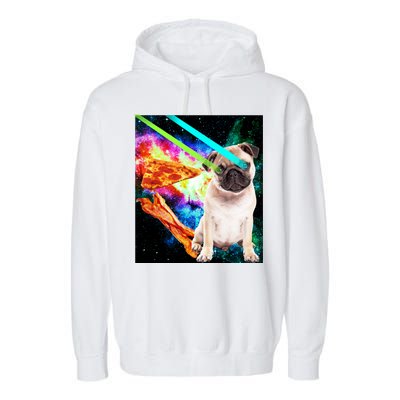 Space Hunger Pug Laser Pizza Bacon Garment-Dyed Fleece Hoodie