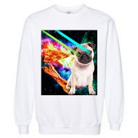 Space Hunger Pug Laser Pizza Bacon Garment-Dyed Sweatshirt