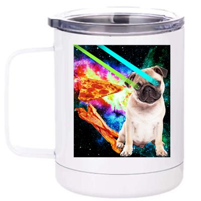 Space Hunger Pug Laser Pizza Bacon 12 oz Stainless Steel Tumbler Cup