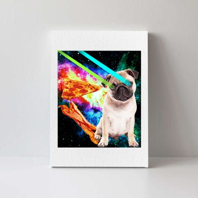 Space Hunger Pug Laser Pizza Bacon Canvas