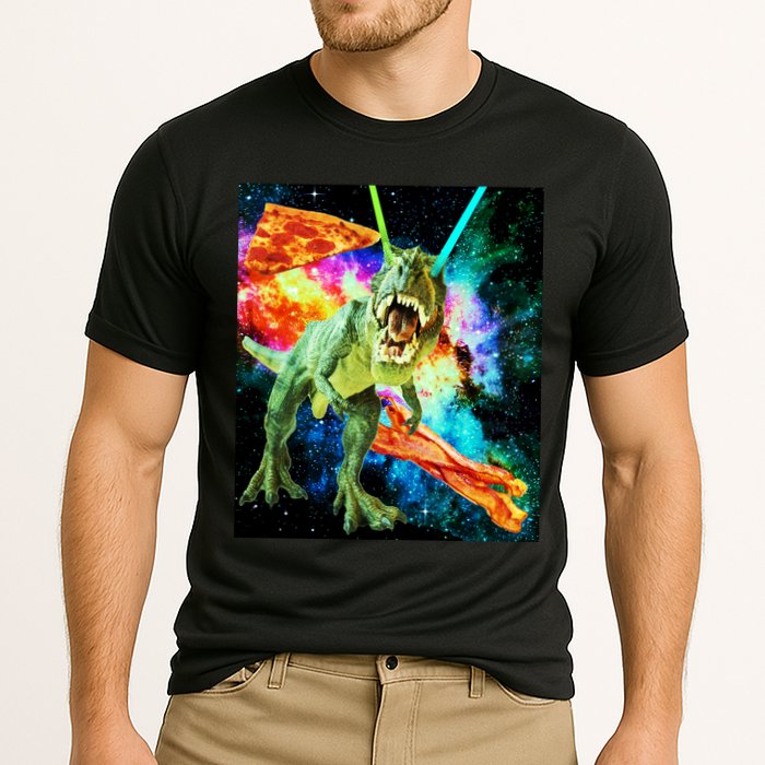 Space Hunger Wars T-Rex Pizza Bacon Performance Shirt