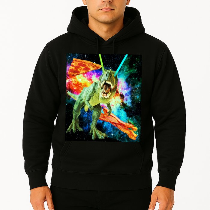Space Hunger Wars T-Rex Pizza Bacon Hoodie