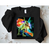 Space Hunger Wars T-Rex Pizza Bacon Sweatshirt