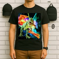 Space Hunger Wars T-Rex Pizza Bacon T-Shirt