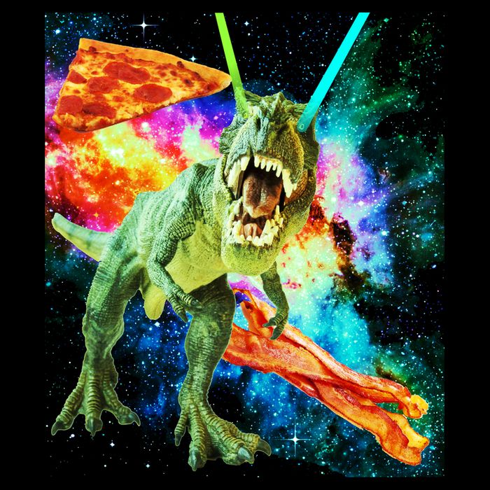Space Hunger Wars T-Rex Pizza Bacon Impact Tech Backpack
