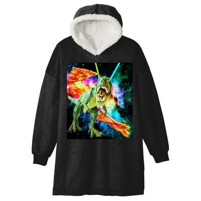 Space Hunger Wars T-Rex Pizza Bacon Hooded Wearable Blanket