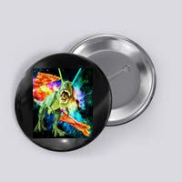 Space Hunger Wars T-Rex Pizza Bacon Button
