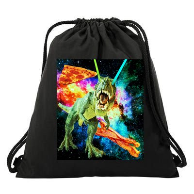 Space Hunger Wars T-Rex Pizza Bacon Drawstring Bag