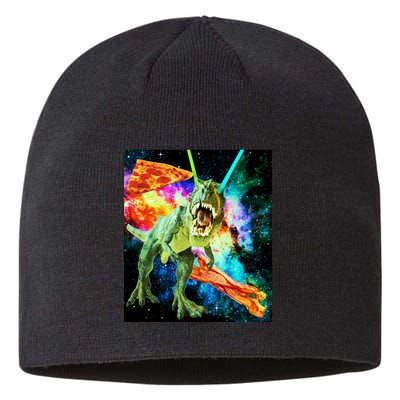 Space Hunger Wars T-Rex Pizza Bacon Sustainable Beanie