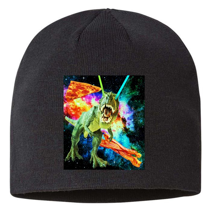 Space Hunger Wars T-Rex Pizza Bacon Sustainable Beanie