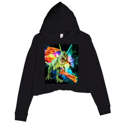 Space Hunger Wars T-Rex Pizza Bacon Crop Fleece Hoodie