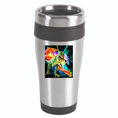 Space Hunger Wars T-Rex Pizza Bacon 16oz Travel Tumbler