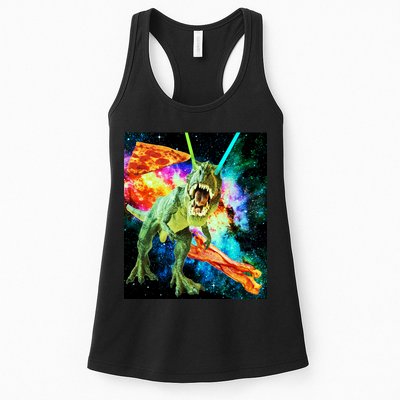 Space Hunger Wars T-Rex Pizza Bacon Womens Tank Top