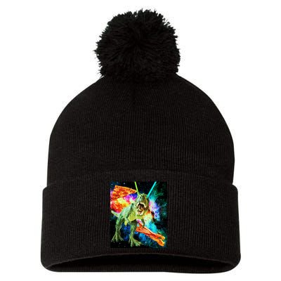 Space Hunger Wars T-Rex Pizza Bacon Pom Pom 12in Knit Beanie