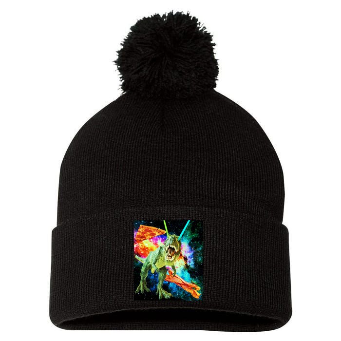 Space Hunger Wars T-Rex Pizza Bacon Pom Pom 12in Knit Beanie