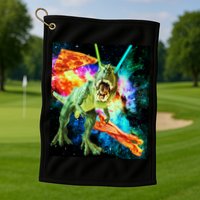 Space Hunger Wars T-Rex Pizza Bacon Golf Towel