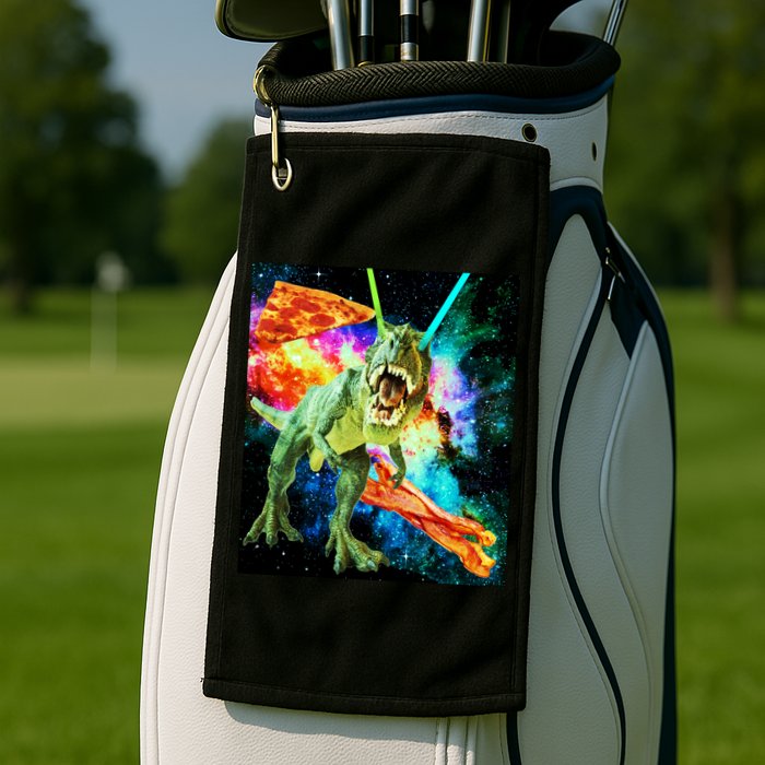 Space Hunger Wars T-Rex Pizza Bacon Golf Towel