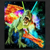 Space Hunger Wars T-Rex Pizza Bacon Microfiber Hand Towel