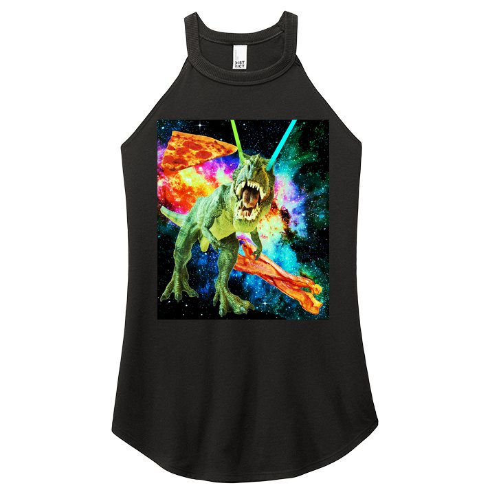 Space Hunger Wars T-Rex Pizza Bacon Women's Perfect Tri Rocker Tank