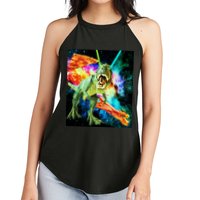 Space Hunger Wars T-Rex Pizza Bacon Women's Perfect Tri Rocker Tank