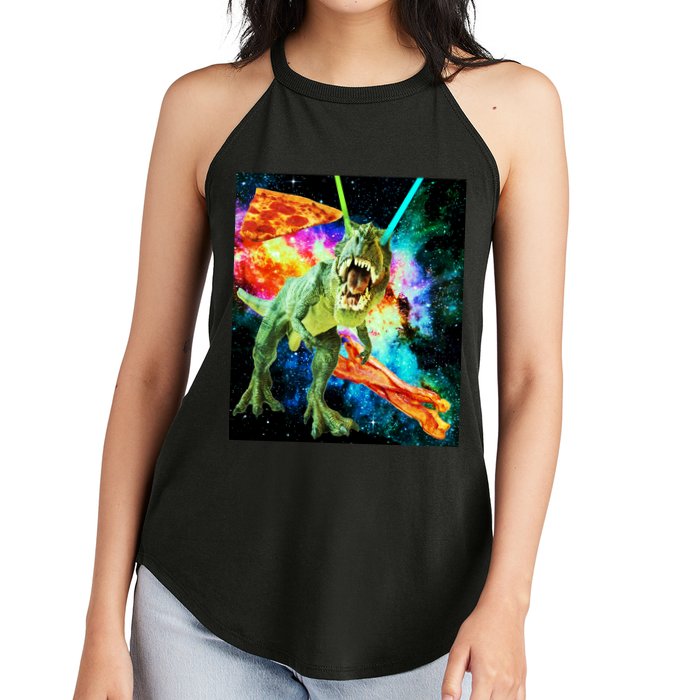 Space Hunger Wars T-Rex Pizza Bacon Women's Perfect Tri Rocker Tank