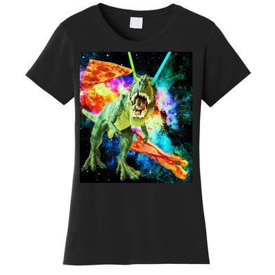 Space Hunger Wars T-Rex Pizza Bacon Women's T-Shirt