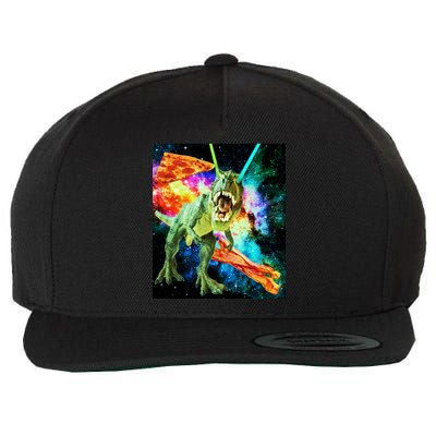Space Hunger Wars T-Rex Pizza Bacon Wool Snapback Cap