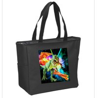 Space Hunger Wars T-Rex Pizza Bacon Zip Tote Bag