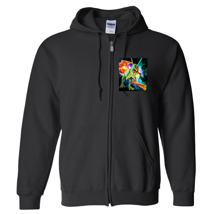 Space Hunger Wars T-Rex Pizza Bacon Full Zip Hoodie