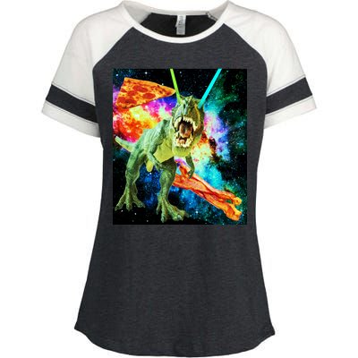 Space Hunger Wars T-Rex Pizza Bacon Enza Ladies Jersey Colorblock Tee