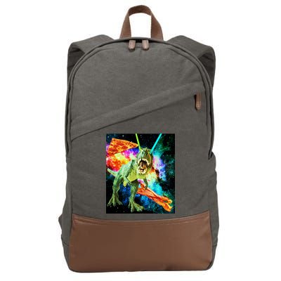 Space Hunger Wars T-Rex Pizza Bacon Cotton Canvas Backpack