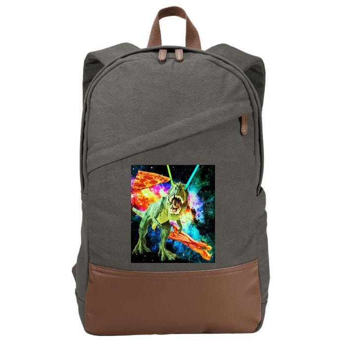 Space Hunger Wars T-Rex Pizza Bacon Cotton Canvas Backpack