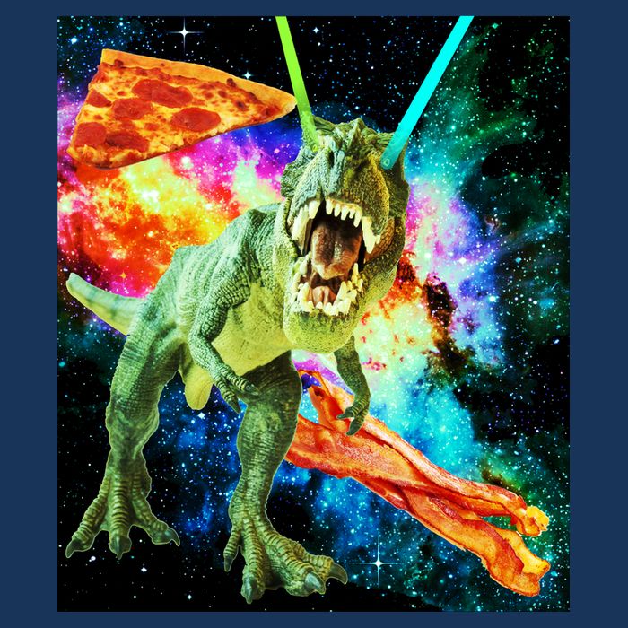 Space Hunger Wars T-Rex Pizza Bacon Infant Baby Jersey Bodysuit