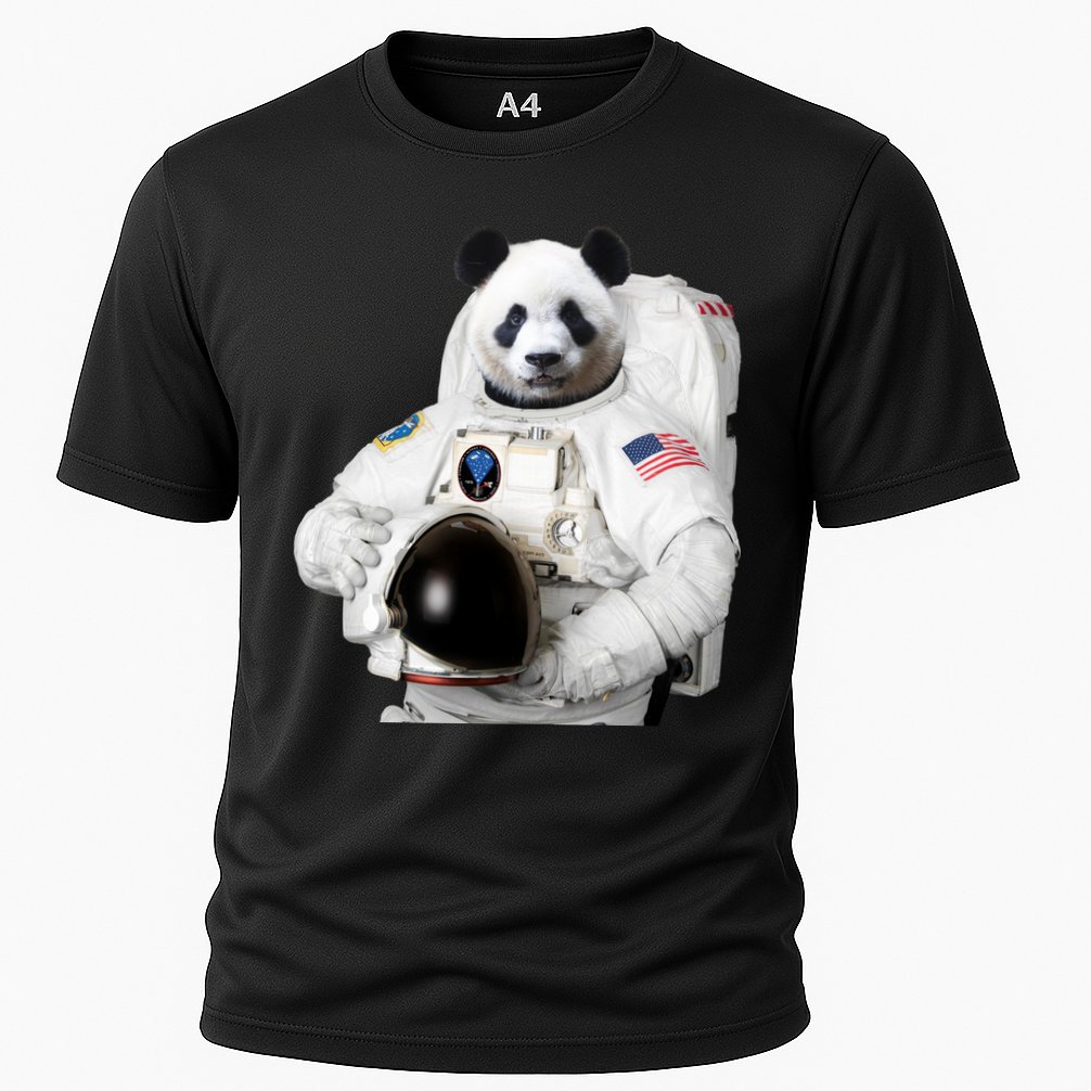 Space Panda USA Astronaut Cooling Performance Crew T-Shirt