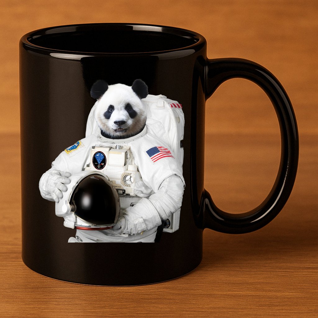 Space Panda USA Astronaut 11oz C Handle Ceramic Mug