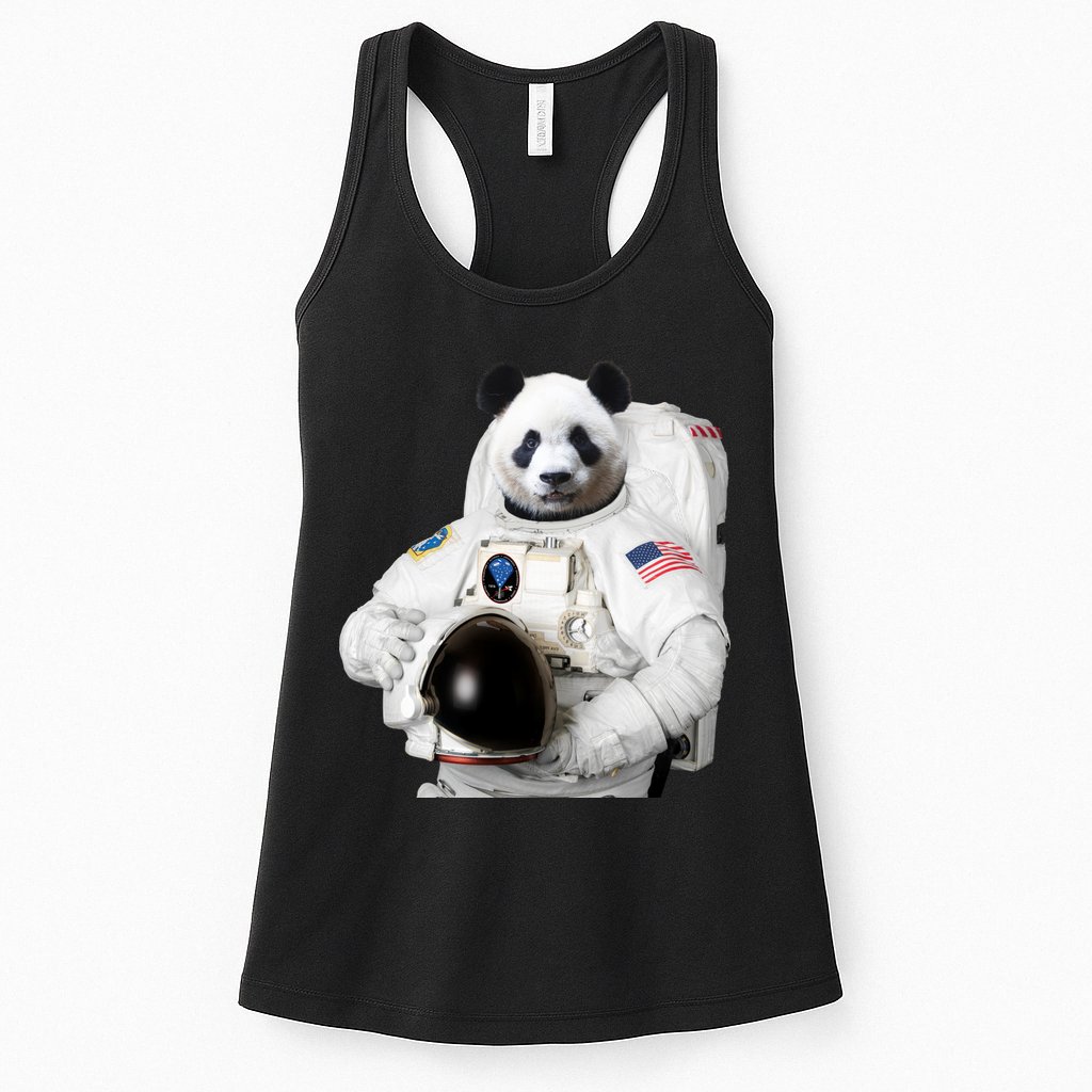 Space Panda USA Astronaut Womens Tank Top