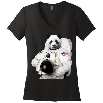 Space Panda USA Astronaut Women's V-Neck T-Shirt
