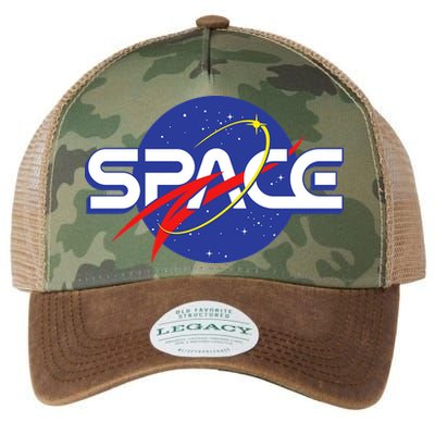 Space Retro logo Legacy Tie Dye Trucker Hat