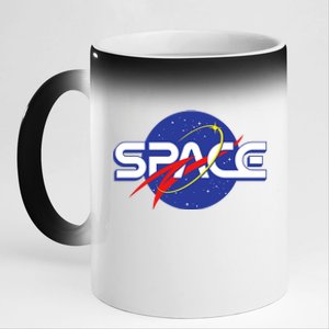 Space Retro logo 11oz Black Color Changing Mug