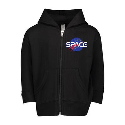 Space Retro logo Toddler Zip Fleece Hoodie