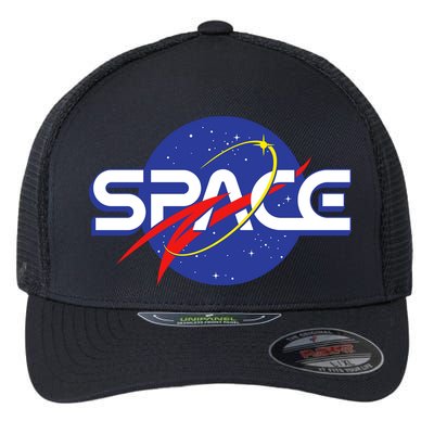 Space Retro logo Flexfit Unipanel Trucker Cap