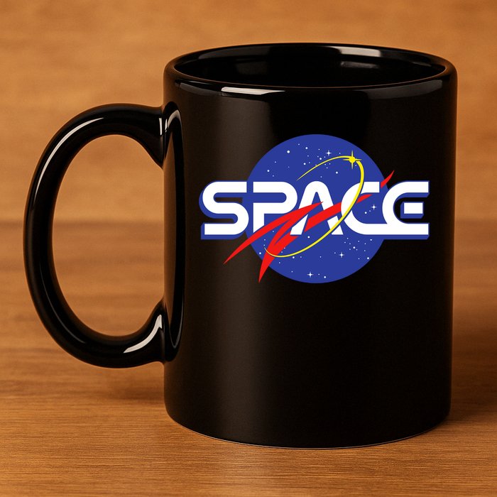 Space Retro logo 11oz C Handle Ceramic Mug
