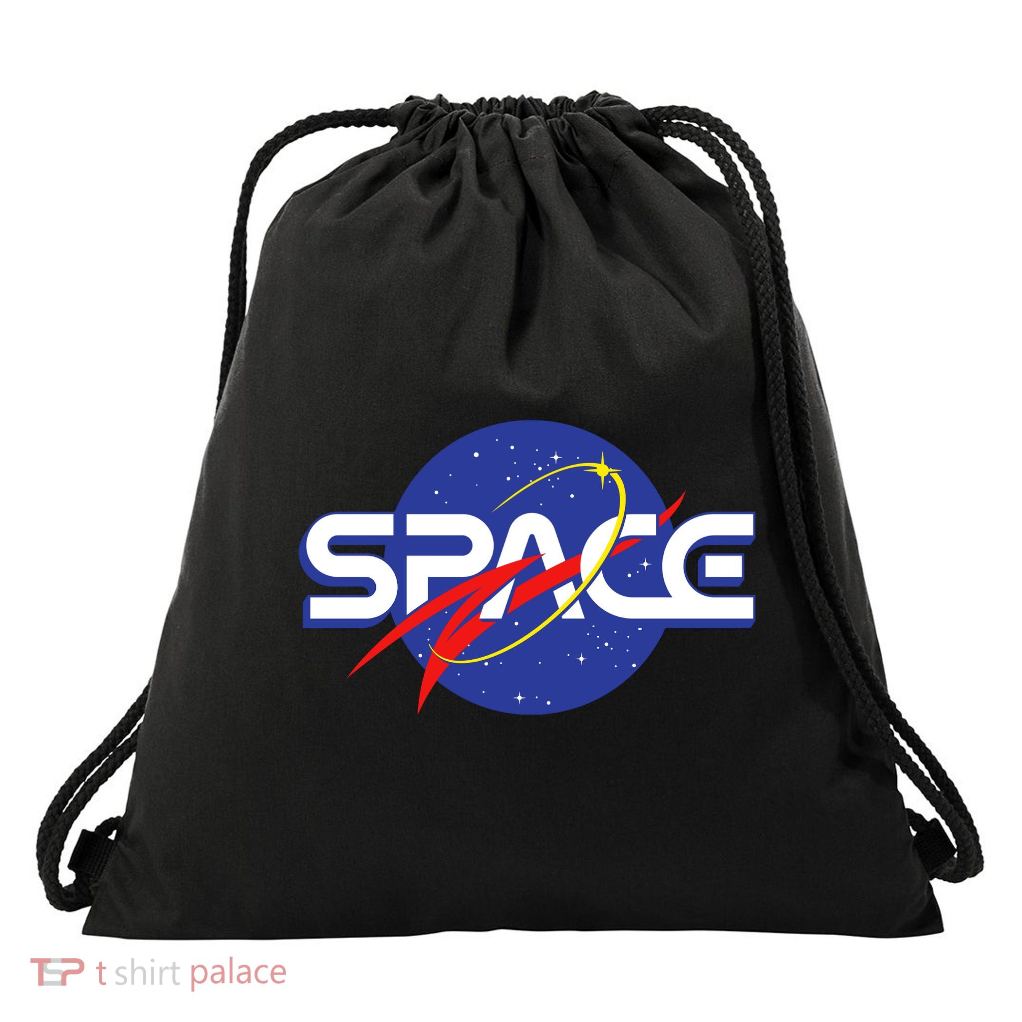 Space Retro logo Drawstring Bag