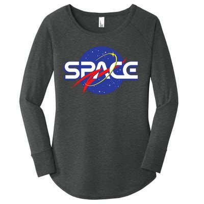 Space Retro logo Women's Perfect Tri Tunic Long Sleeve Shirt