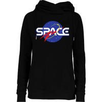 Space Retro logo Womens Funnel Neck Pullover Hood