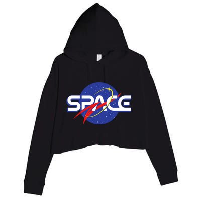 Space Retro logo Crop Fleece Hoodie